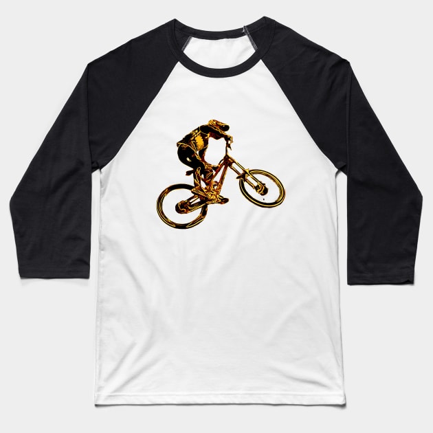 downhill moutain bike Baseball T-Shirt by rickylabellevie